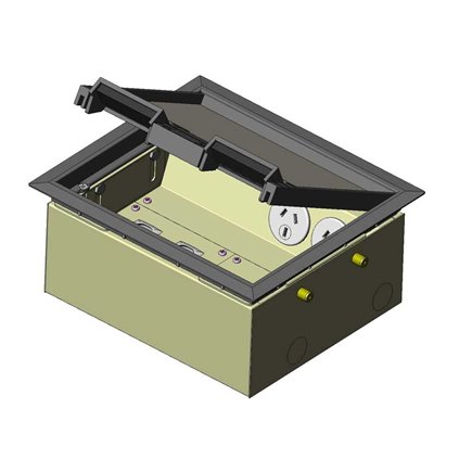 2 Power Plastic Lid Floor Outlet Box