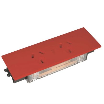 Double GPO Quick Fit Auto Switched Outlet  (Red)