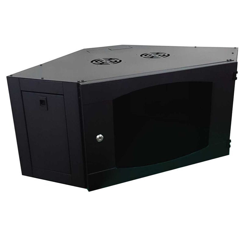 6RU Corner Wall Mounted Data Cabinet 900mm x 550mm