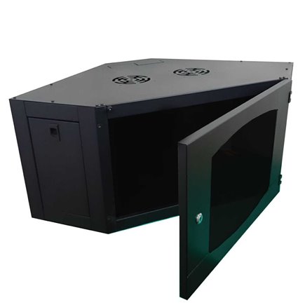 9RU Corner Wall Mounted Data Cabinet 900mm x 550mm