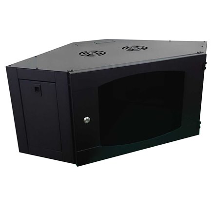9RU Corner Wall Mounted Data Cabinet 900mm x 550mm