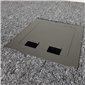 Floor Outlet Box 2 Power 3 Data Stainless Steel Black Flush lid (Square Edge) 145 Series