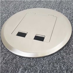 Floor Outlet Box 1 Standard DGPO (2 x USB Charge)Stainless Steel Round Flush 145 Series