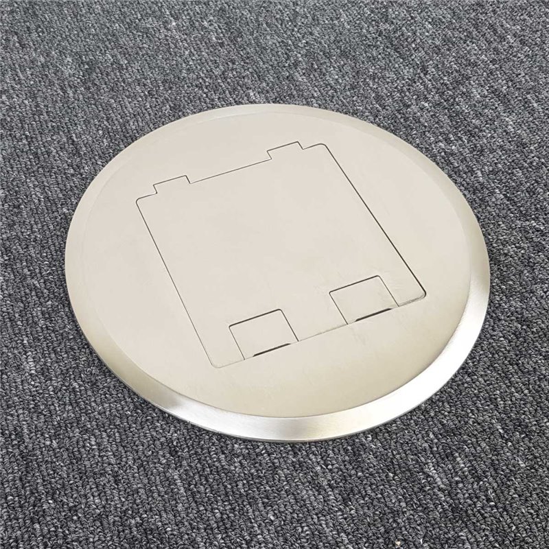 Floor Outlet Box 1 Standard DGPO (2 x USB Charge)Stainless Steel Round Flush 145 Series