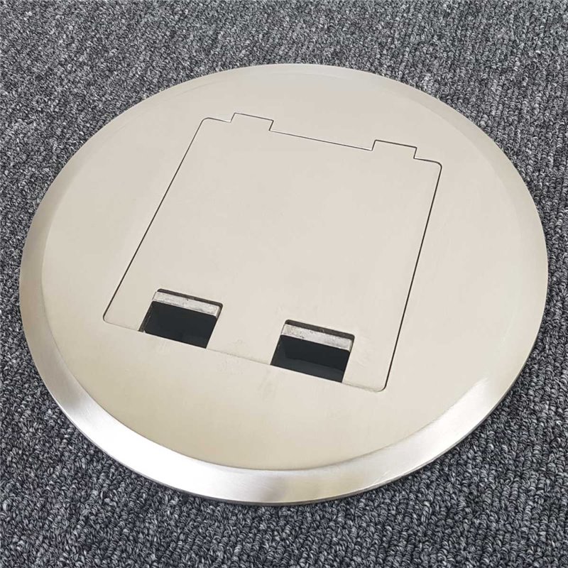Floor Outlet Box 1 Standard DGPO (2 x USB Charge)Stainless Steel Round Flush 145 Series
