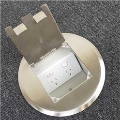 Floor Outlet Box 1 Standard DGPO Stainless Steel Round Flush 145 Series