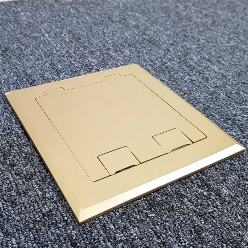 Floor Outlet Box 1 Standard GPO Brass Flush 145 Series