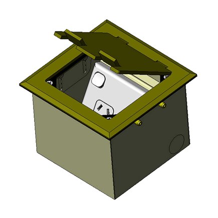 Floor Outlet Box 1 Standard GPO Brass Flush 145 Series