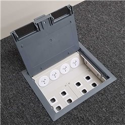 4 Power 8 Data Plastic Lid  Floor Outlet Box