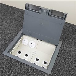 2 Power 8 Data Plastic Lid  Floor Outlet Box