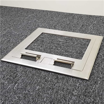 2 Power 10 Data Stainless Steel Recessed Lid  Floor Outlet Box
