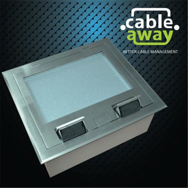 2 Power 10 Data Stainless Steel Recessed Lid  Floor Outlet Box