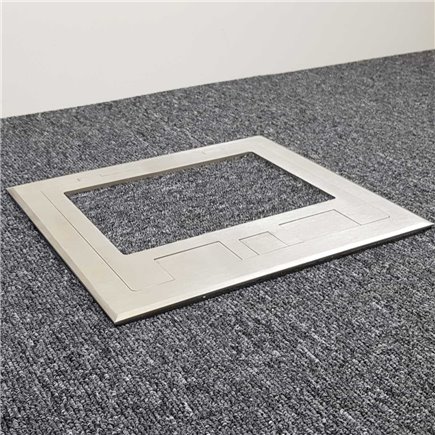 4 Power 8 Data Stainless Steel Recessed Lid  Floor Outlet Box