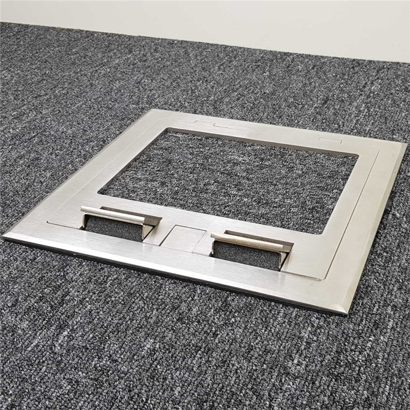 4 Power 10 Data Stainless Steel Recessed Lid  Floor Outlet Box