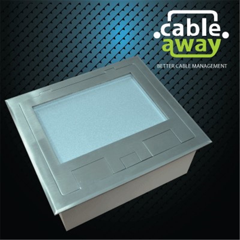 4 Power 10 Data Stainless Steel Recessed Lid  Floor Outlet Box