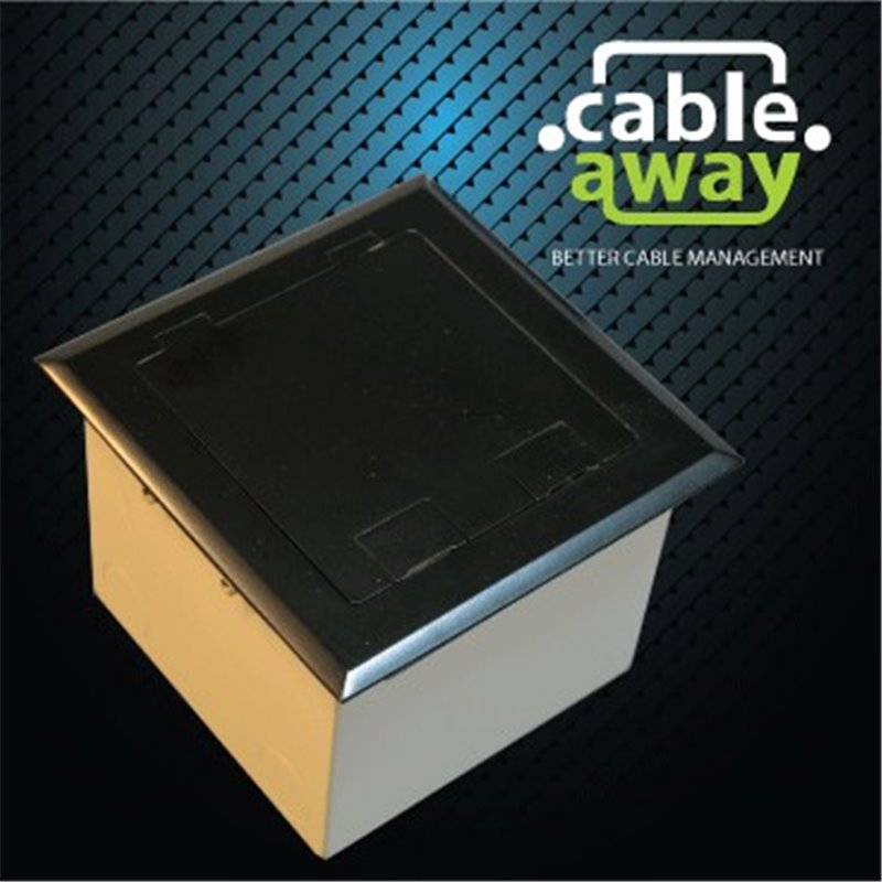 Floor Outlet Box 1 Standard GPO  USB Charge Stainless Steel Black Flush 145 Series