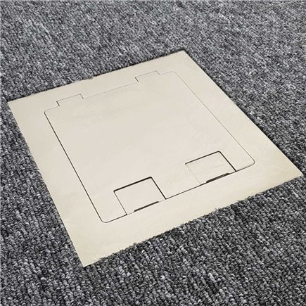 Shallow Floor Outlet Box 2 Power Stainless Steel Flush Square Edge 145 Series