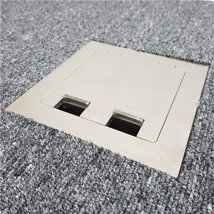 Shallow Floor Outlet Box 2 Power Stainless Steel Flush Square Edge 145 Series