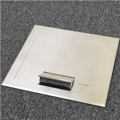 4 Power 6 Data Shallow Stainless Steel Flush Floor Outlet Box