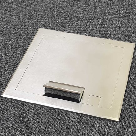 4 Power 6 Data Shallow Stainless Steel Flush Floor Outlet Box