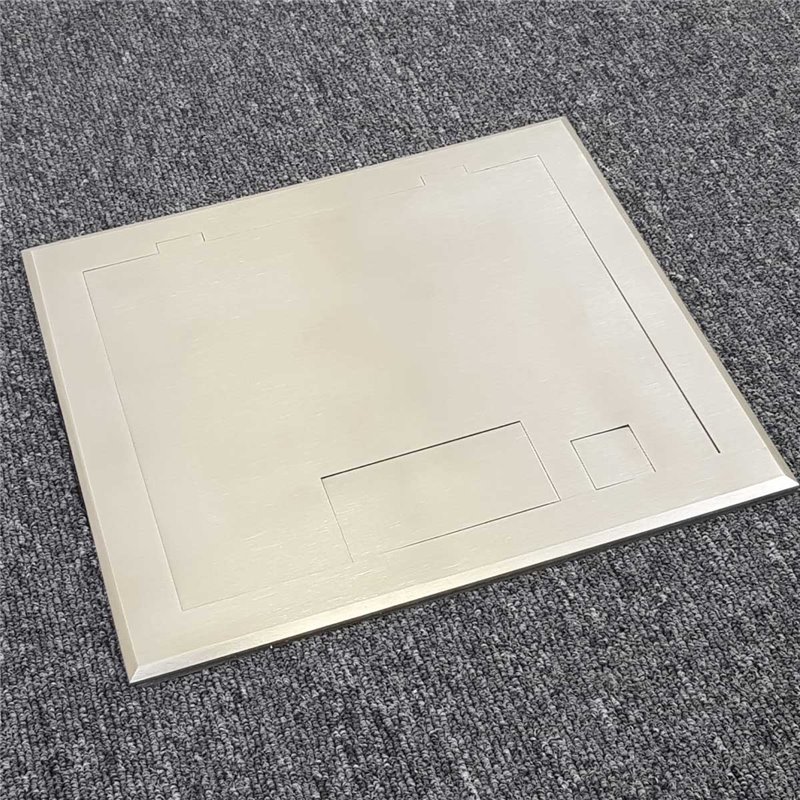 4 Power Shallow Stainless Steel Flush Floor Outlet Box