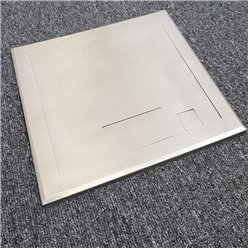 2 Power 4 Data Shallow Stainless Steel Flush Floor Outlet Box