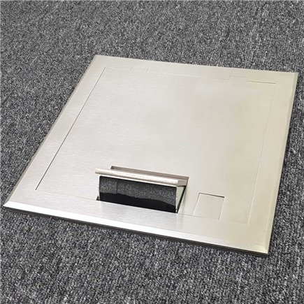 2 Power 4 Data Shallow Stainless Steel Flush Floor Outlet Box