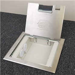 4 Power Shallow Stainless Steel Flush Floor Outlet Box