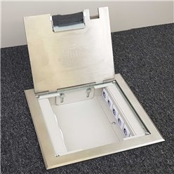 2 Power 6 Data Shallow Stainless Steel Flush Floor Outlet Box