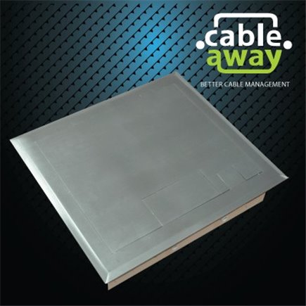 2 Power 6 Data Shallow Stainless Steel Flush Floor Outlet Box