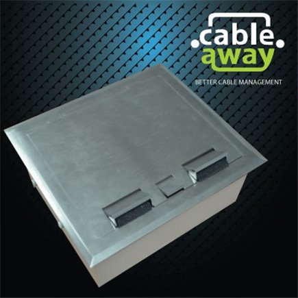 4 Power 8 Data Stainless Steel Flush Lid  Floor Outlet Box