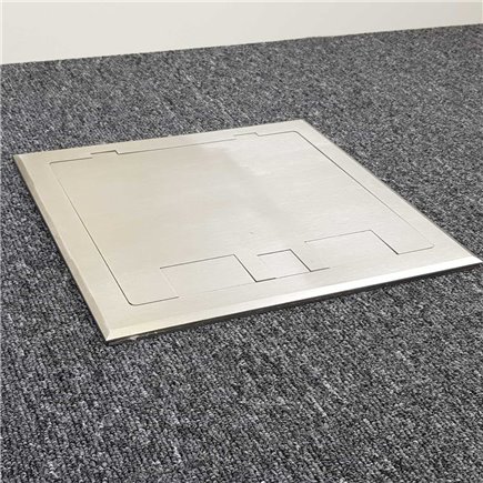 4 Power 10 Data Stainless Steel Flush Lid  Floor Outlet Box