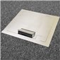 6 Power 5 Data Stainless Steel Flush Lid  Floor Outlet Box (Square Edge)