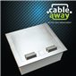 4 Power 8 Data Stainless Steel Square Edge Flush Floor Outlet Box