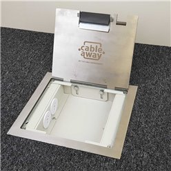 4 Power Shallow Stainless Steel Flush Floor Outlet Box