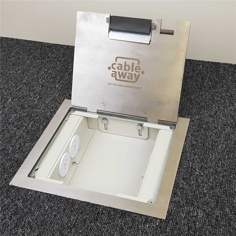 4 Power Shallow Stainless Steel Flush Floor Outlet Box