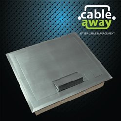 2 Power 4 Data Shallow Stainless Steel Flush (Square Edge) Floor Outlet Box