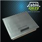 2 Power 4 Data Shallow Stainless Steel Flush (Square Edge) Floor Outlet Box