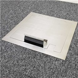 4 Power 6 Data Shallow Stainless Steel (Square Edge) Flush Floor Outlet Box