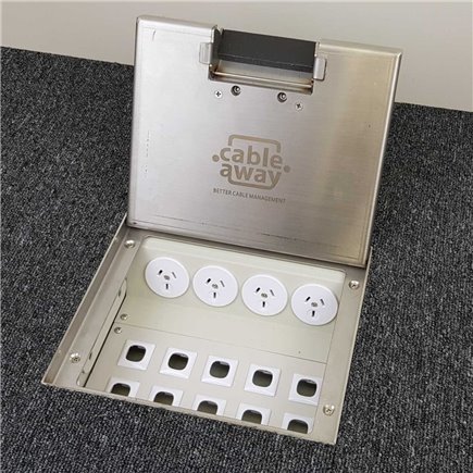 4 Power Stainless Steel 19mm Recessed Lid  Floor Outlet Box