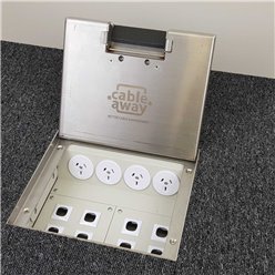 2 Power 8 Data Stainless Steel 14mm Recessed Lid  Floor Outlet Box