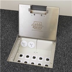 2 Power 10 Data Stainless Steel 14mm Recessed Lid  Floor Outlet Box