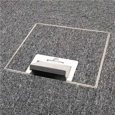 4 Power 8 Data Stainless Steel 14mm Recessed Lid  Floor Outlet Box