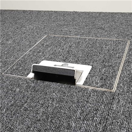 4 Power 8 Data Stainless Steel 14mm Recessed Lid  Floor Outlet Box