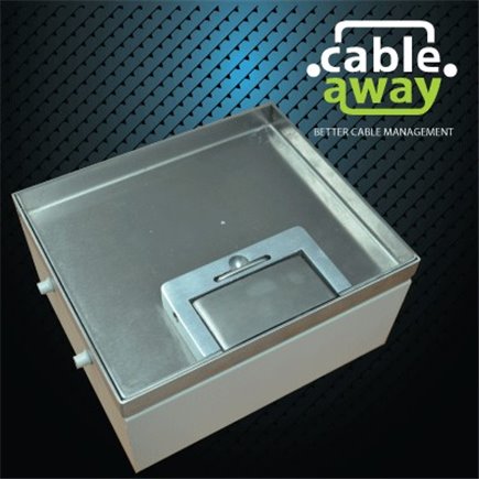 4 Power 8 Data Stainless Steel 14mm Recessed Lid  Floor Outlet Box