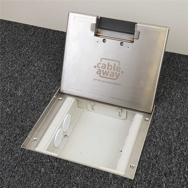 4 Power Shallow Stainless Steel Recessed lid Floor Outlet Box