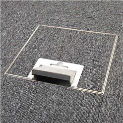 2 Power 6 Data Shallow Stainless Steel 19mm Recessed lid Floor Outlet Box