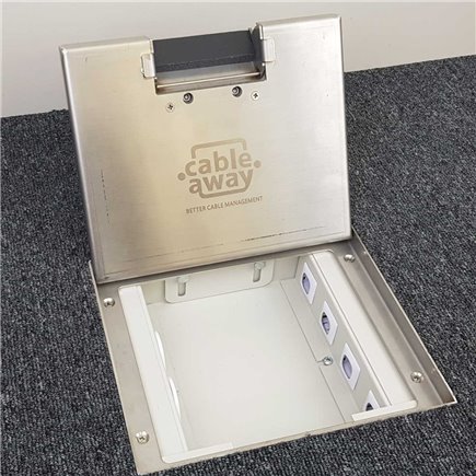 4 Power Shallow Stainless Steel Recessed lid Floor Outlet Box