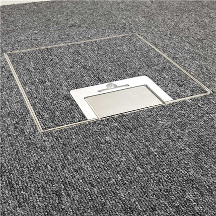 2 Power 4 Data Shallow Stainless Steel 14mm Recessed lid Floor Outlet Box