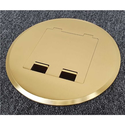 Shallow Floor Outlet Box 2 Power Brass Round Flush 145 Series